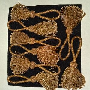 Gold Beaded Tassle Napkin Rings